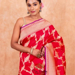 Pure Katan Silk Handloom Banarasi Saree - Kadhua jangla with sona roopa motifs