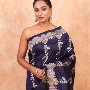 Pure Katan Silk Handloom Banarasi Saree - Sona roopa with kadhua work